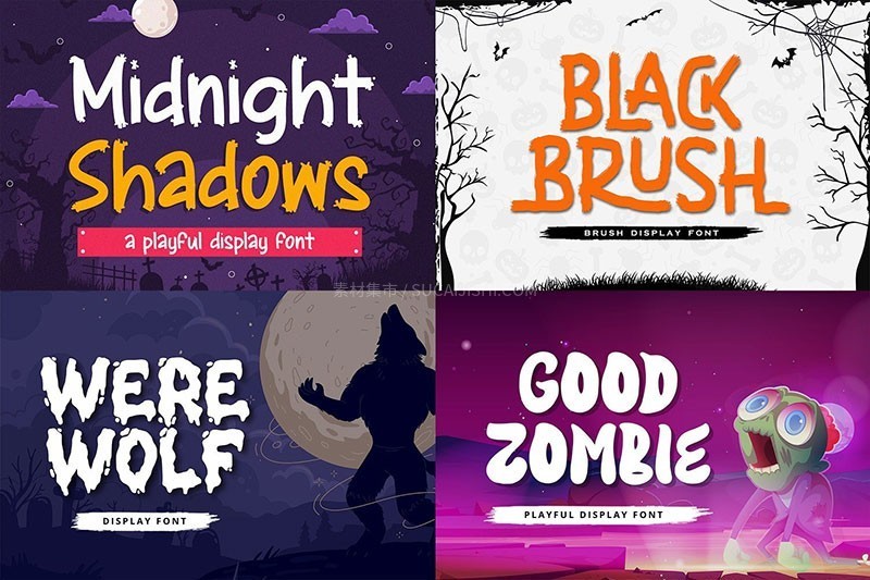 17款畅销万圣节主题字体包